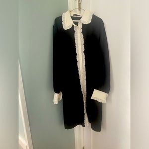 ELOQUII black and white ruffle dress